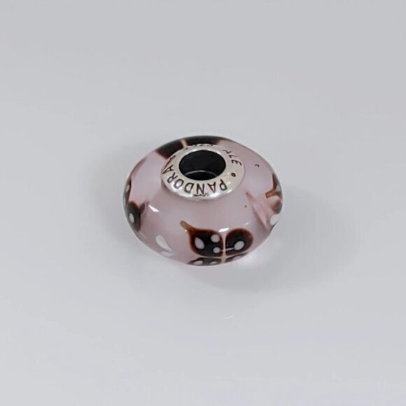 Pandora Pink Butterfly Kisses Murano Glass Charm Bead S925 ALE - Picture 6 of 8